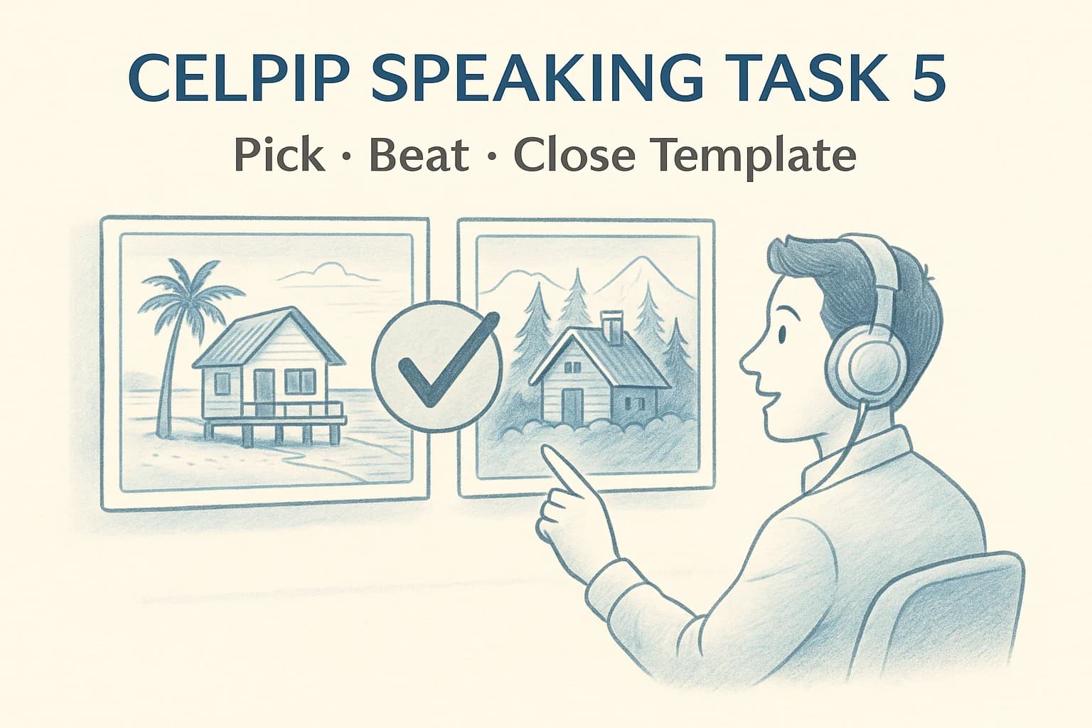 CELPIP Speaking Task 5: Pick · Beat · Close template
