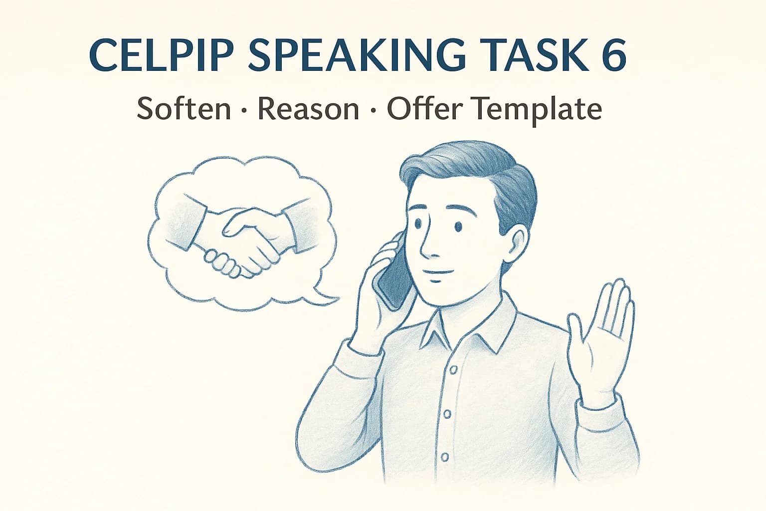 CELPIP Speaking Task 6: Soften · Reason · Offer template